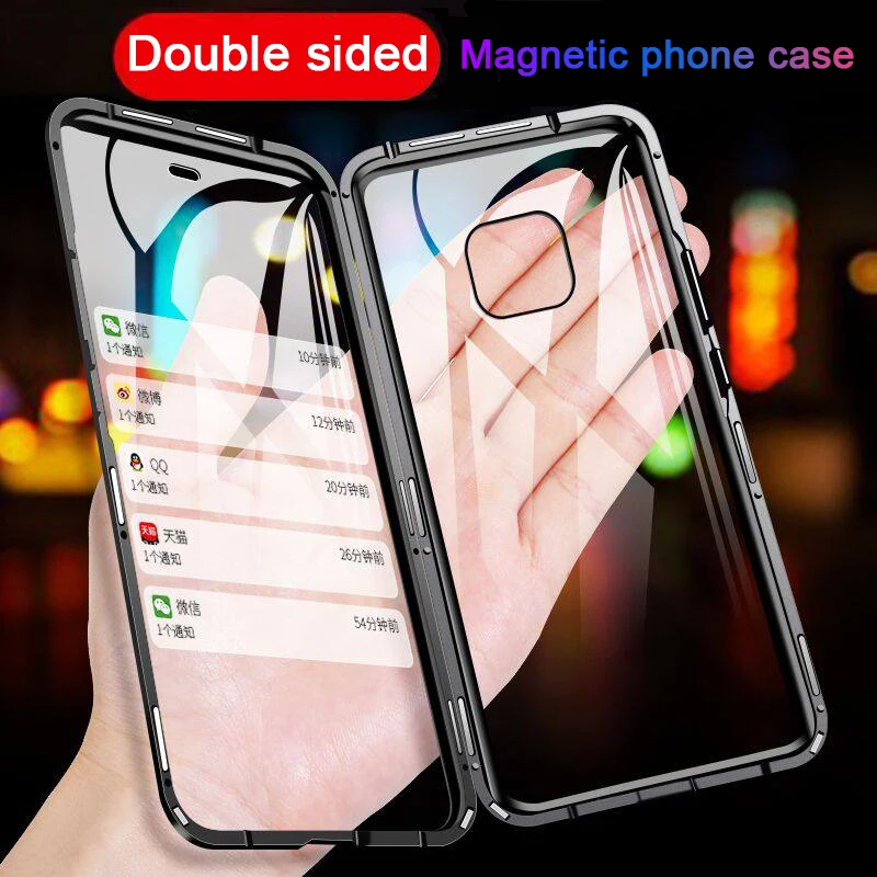 

Magnetic Metal Glass Case For Huawei Honor 8X 9X 10 Psmart Z Y9 Prime 2019 P30 P20 Mate 20 Lite Nova 5 5i Pro Double Side Cover