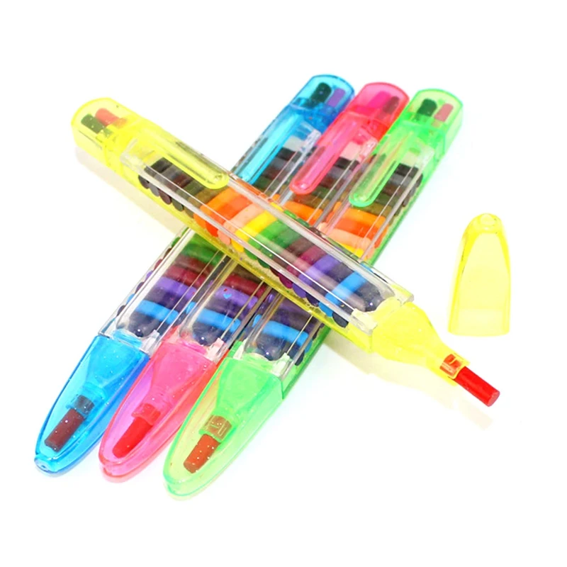 

Creative Multi Color Wax Crayon Pen 20 Colors Funny Educational Oil Pastels Kids Graffiti Highlighter Pen