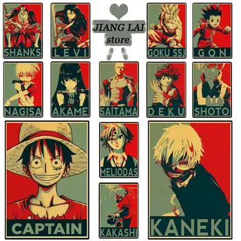 

Mixed Anime Series Retro Poster Stickers Decoration Bar Cafe High Quality Wall Stickers kraft wall paper