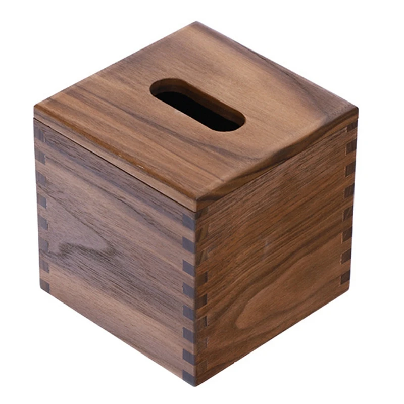 

Japanese Style Bamboo Square Tissue Box Creative Seat Type Roll Paper Towel Jar Eco-Friendly Wooden Table Decoration