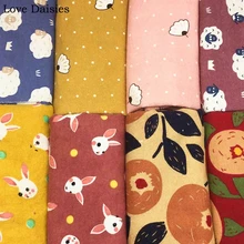 Постельное белье из хлопка с изображением мультяшного кролика овец Улитка оранжевого цвета, в цветочек, в горошек, из мягкой ткани, для "сделай сам" для детей, осенняя одежда, домашняя одежда платье шарф