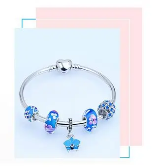 Женский браслет любовь Diy браслет из бисера для Pandora Модный Цветочный браслет ювелирные изделия на заказ DIY подарки для женщин серебряные ювелирные изделия 925