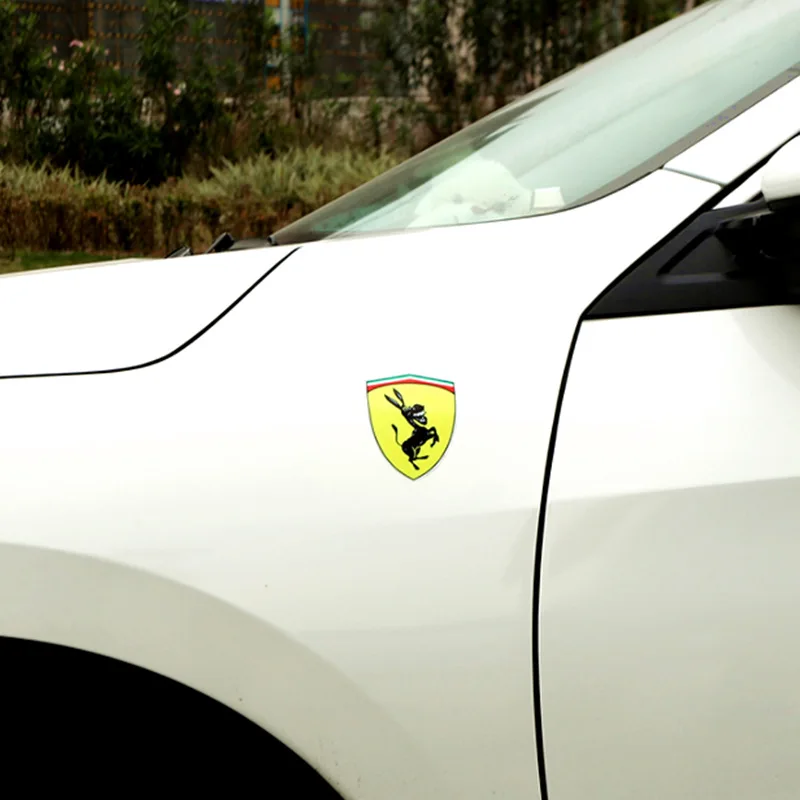 Алюминиевый сплав Ослик логотип эмблема автомобиля окна тела рулевая наклейка для колес для Ferrari Lamborghini ben-z BMM с логотипом «мустанг» sticke