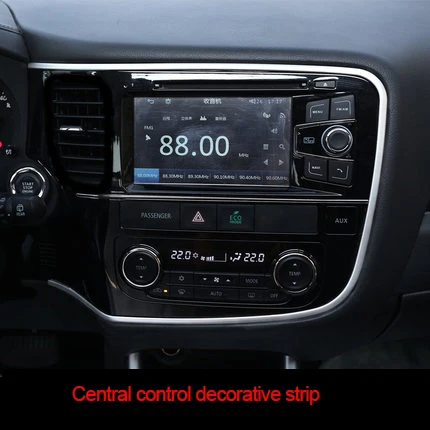 Для Mitsubishi OUTLANDER EX 2013- ABS хром матовый центральный контроль Декоративная полоса 1 шт - Цвет: central control trim