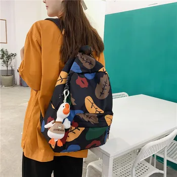 

Schoolbag Women Ins Style Korean Style College Student Backpack Mori Print Graffiti Hipster All-match Backpack Women
