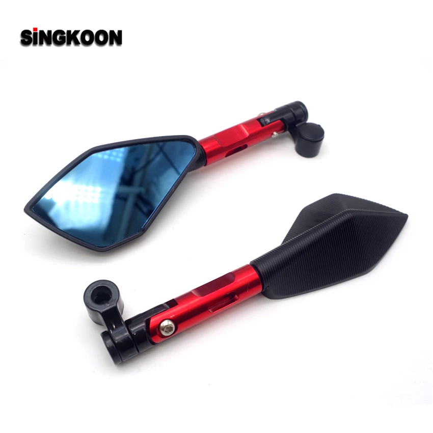 

FOR z900rs versys 650 moto custom benelli tnt 125 300 Universal cnc motorcycle Rearview Side Mirror Blue Lens retroviseur moto