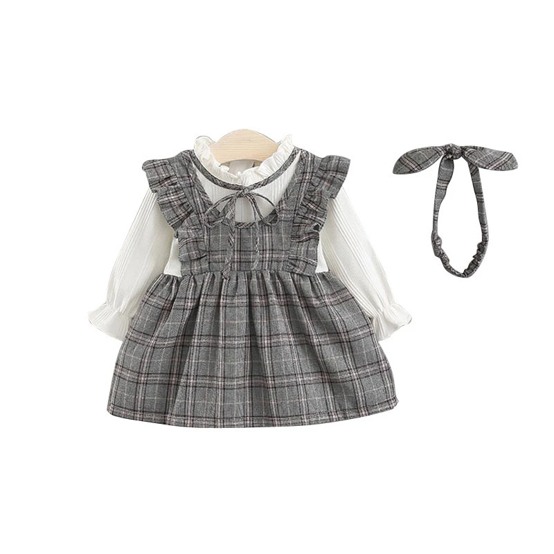 Ограниченное предложение, Лидер продаж, милое платье для маленьких девочек платье для колледжа для девочек Осенняя пачка с длинными рукавами для малышей 0-3 лет