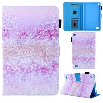 

Luxury Gradient Bling For Amazon Kindle Fire 7 2015/2017/2019 7 inch Case PU Leather Auto Wake Cover Tablet Stand Shockproof