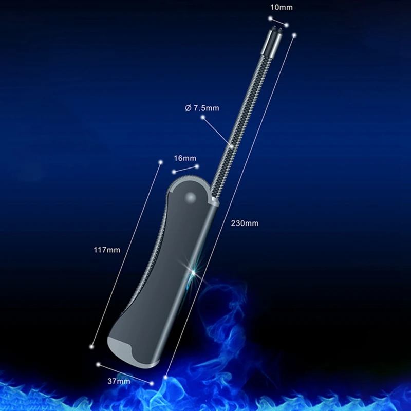 Двойное использование электрическая зажигалка с подключением к USB длинный 360 вращение металлический шланг зажигалки для электронных сигарет ветрозащитная плазменная дуговая импульсная зажигалка