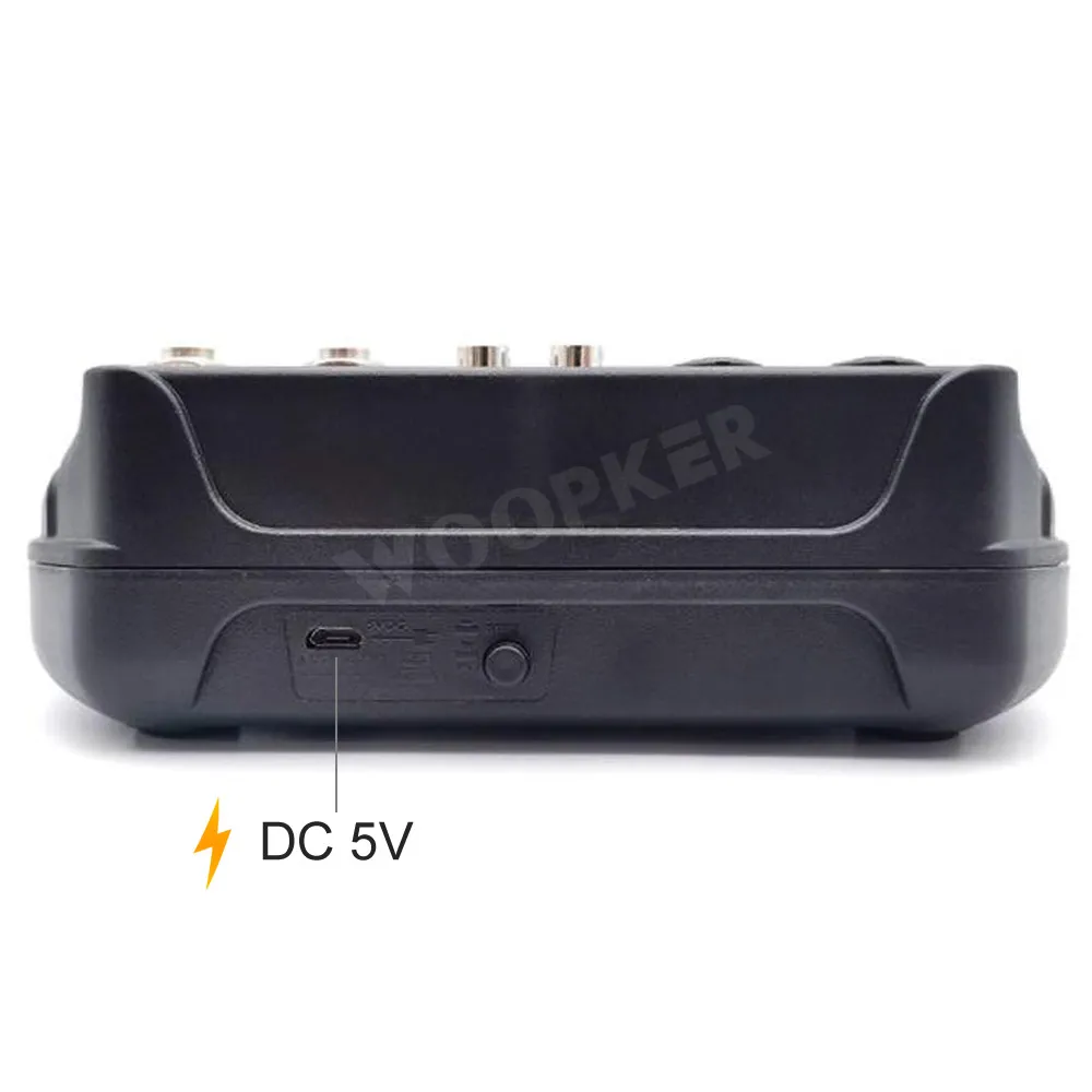 Woopker Wireless 4 Channel Audio Mixer A4 Portable Bluetooth-compatible USB Sound Mixing Console 48V Phantom Power