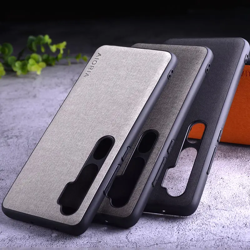 Текстильный чехол для Xiaomi Mi note 10 pro Жесткий Чехол из поликарбоната + мягкого ТПУ