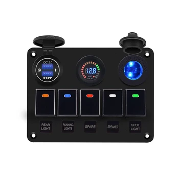 

5 Color Switch Panel Anti-Flame Retardant Fast Charge Color Screen Power Supply Voltmeter Lamp Holder for Mobile Phones