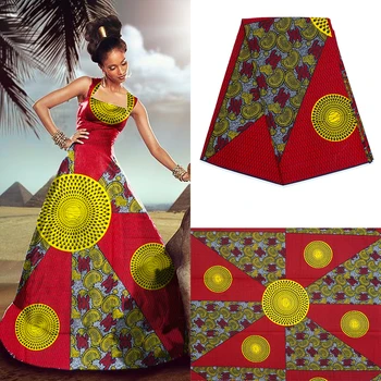 

2020 New Arrival Ankara Fabric High Quality Pure Cotton Wax Fabric Real African Woven With Wax Printing Wax 6 Yards V897
