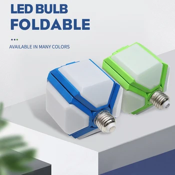 

35W Folding Bulb Light E27 Football Lamp Fan Blade Bulb LED 220V Bubble Ball Super Bright Angle Adjustable Garage Lighting Lamps
