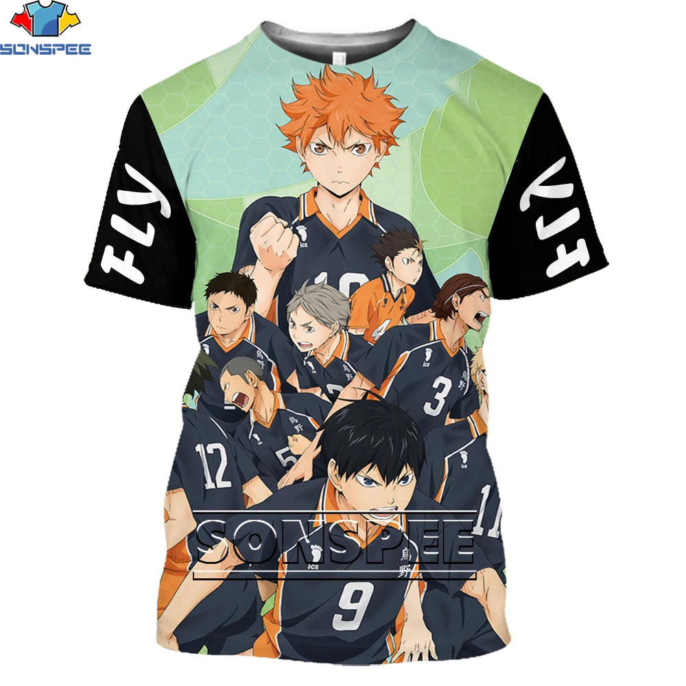 

SONSPEE Volleyball Sports Anime Haikyuu Hinata Shirt 3D Printing Men Women Summer Harajuku Man Oversize Tshirt Kids Tshirts Top