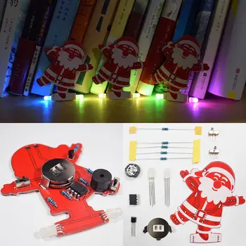 

DIY 2021 New Year Santa Claus Christmas Tree Home Decoration Pendant Music Kit LED Electronic Kits Ornaments