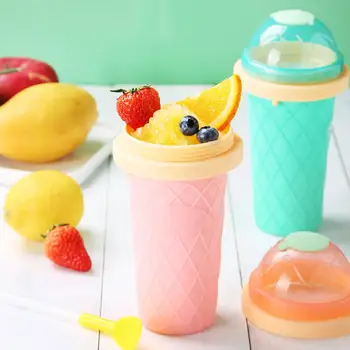 

New Homemade DIY Ice Cream Maker Cup Smoothie Mug Summer Fast Cooling Water Bottle With Spoons Liner Lid Kitchen Dessert Tools