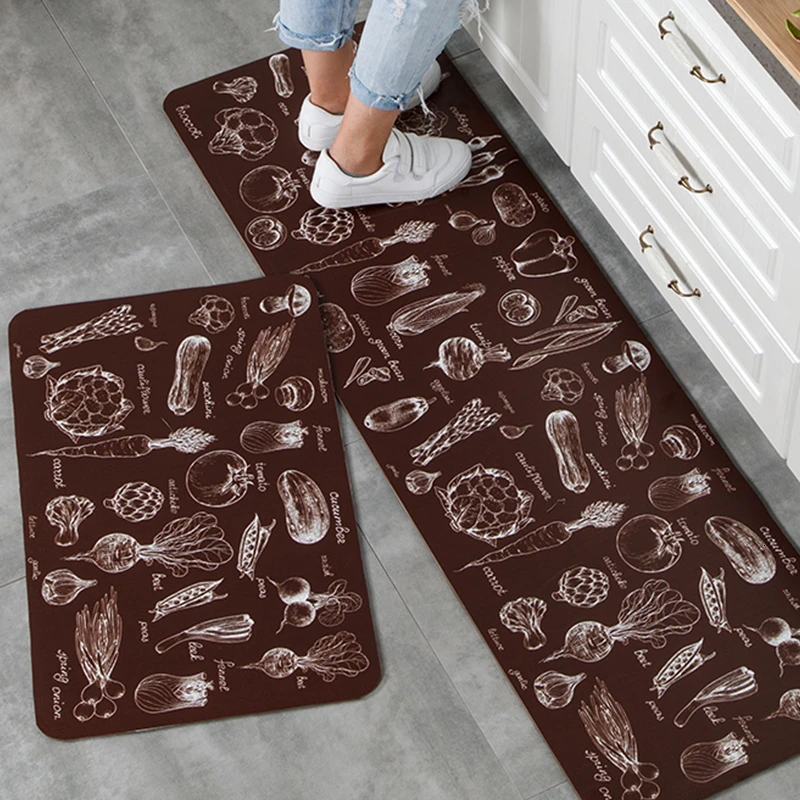 RFWCAK Kitchen Carpets PVC Leather Floor Mats Large Floor Carpets Doormat Bedroom Tatami Waterproof Oilproof Tapete Kitchen Rugs