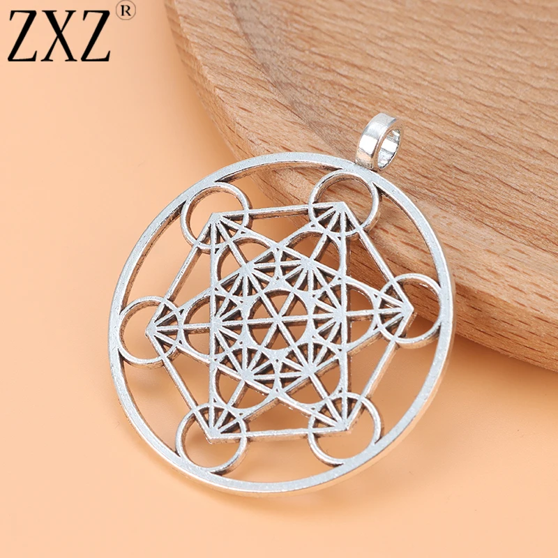 ZXZ 5pcs Archangel Metatron's Cubes Charms Pendants Round Geometry for