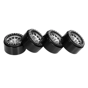 

4PCS Metal 1.9 Beadlock Wheel Rim Hub for 1/10 Traxxas Hsp Redcat Rc4Wd Tamiya Axial SCX10 D90 HPI RC Car Spare Part,Black