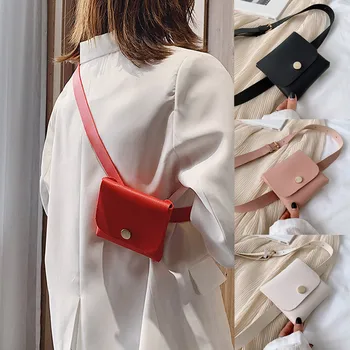 

New Fashion Solid Women Waist Belt Bag Outdoor Solid Color Hasp Messenger Bag Fanny Pack Sports Chest Waist Bag nerka damska #C8