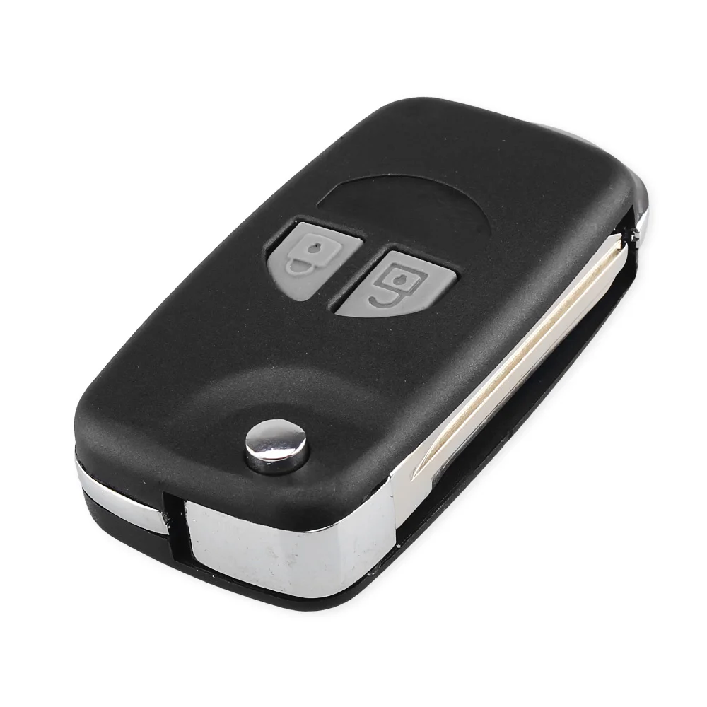 KEYYOU 2 кнопки Модифицированная Замена дистанционного ключа автомобиля оболочки для Suzuki SX4 Swift Grand Vitara HU133R/TOY43 лезвие резиновый кнопочный коврик
