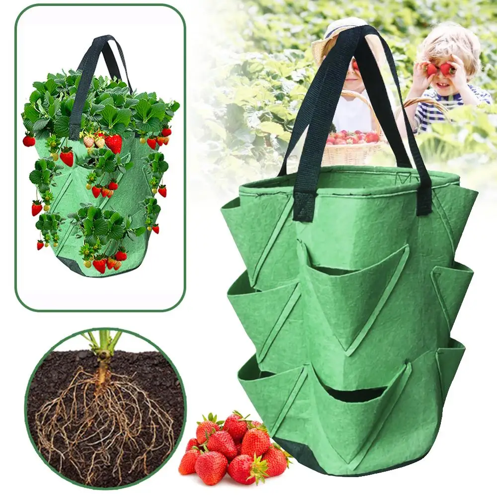 Клубника расти для сада DIY ящик комнатных растений PE ткани посадочный