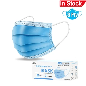 

3 layer Medical Masks Disposable Face Mask Surgical Mask Protective Mask For Dust Airborne Particles Pollution Home Work Outdoor