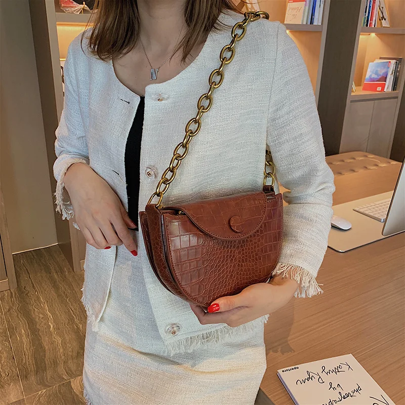 

Stone Pattern Leather Crossbody Bags For Women 2019 Vintage Shoulder Messenger Bag Lady Handbags and Purses Designer Saddle Bag