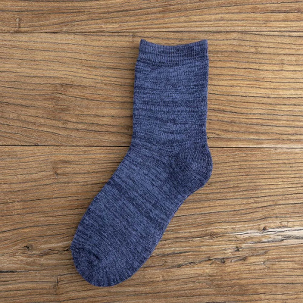 dark blue 1 пара мужских толстых хлопковых носков, осенне-зимние теплые махровые носки, 10 цветов, мужские носки, meias masculino - Цвет: dark blue