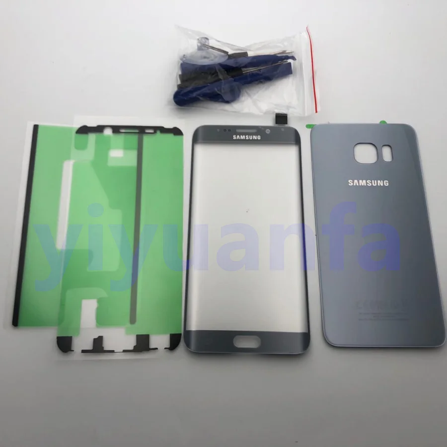 Корпус крышка батареи заднее стекло+ Передняя Замена сенсорного стекла части для Samsung Galaxy S6 Edge S6 Plus G928 G928F SM-G928F