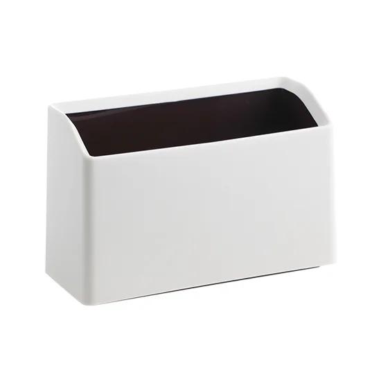 Desktop narrow living room trash can bathroom home double-barrel storage trumpet trash bin classification - Цвет: White