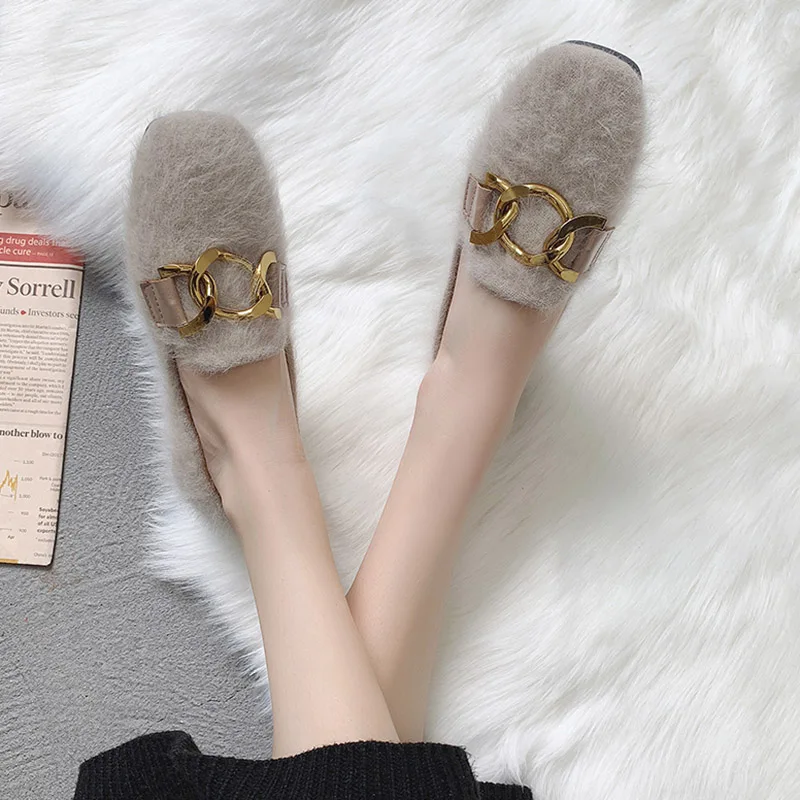 Женская обувь на плоской подошве с теплым мехом zapatos mujer женская повседневная