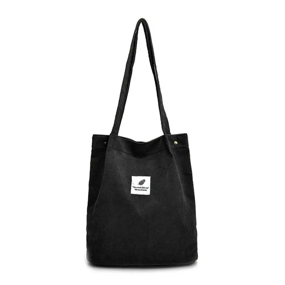 

Casual Canvas Handbags Corduroy Handbags Bolsas Feminina Women Simple Large Totes Fashion Shopping Shoulder Bags for Hiking