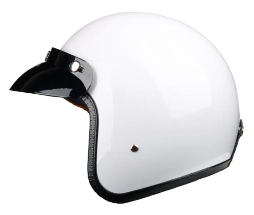 Шлем casco moto винтажный шлем rcycle шлем capacetes de moto ciclista vespa cascos para moto Кафе racer с открытым лицом - Цвет: A  3  bright white