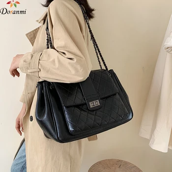 

DORANMI Diamond Lattice Handbag Large Totes Bags For Women 2019 Classic Big Shoulder Bag Female Leather Chain Strap Totes BG004