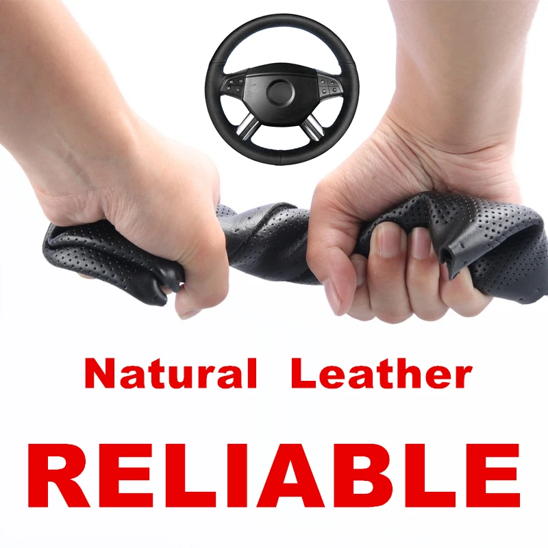 

Hand stitched Black Microfiber Leather Car Steering Wheel Cover for Mercedes Benz W164 M-Class ML350 ML500 X164 GL-Class GL450