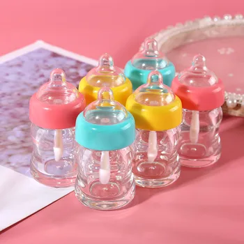 

5PCS Milk Bottle Lip Gloss Tube 7ML Lipstick Refillable Bottle Plastic Transparent DIY Cosmetic Empty Container Beauty Tools