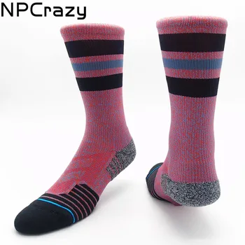 

Quick Drying Socks Towel Bottom Ankle Protect Running Sockken Classic 2 Strip Outdoor Athletic Men's Crew Meias