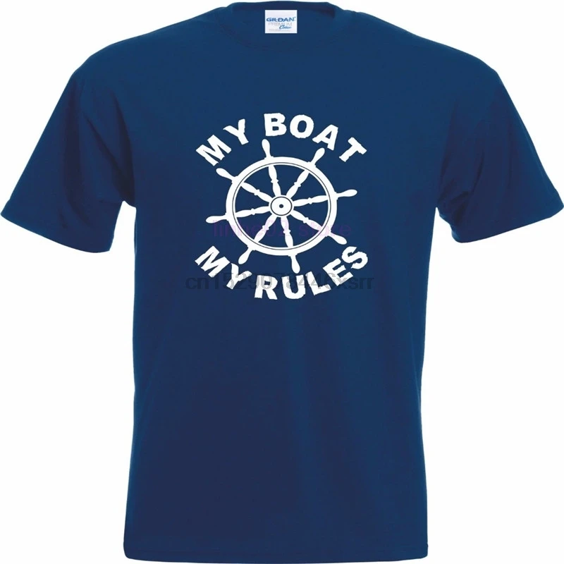100% хлопок короткий рукав пустая футболка My Boat Rules Забавный капитан Шкипер