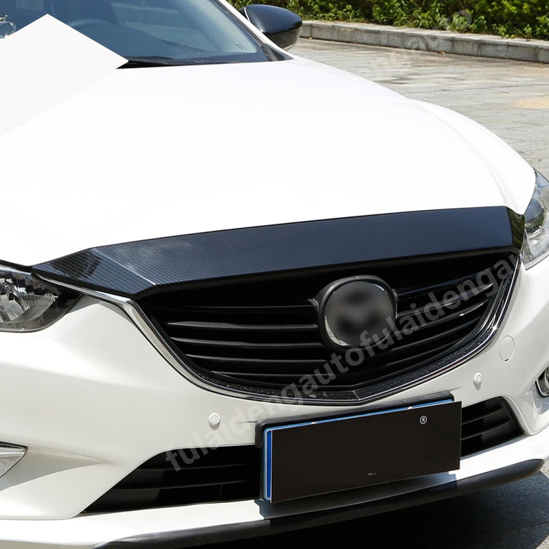 1 шт. для Mazda 6 Atenza- углеродное волокно ABS Автомобильная Передняя головка крышка двигателя решетка гриль крышка отделка автомобиля аксессуары