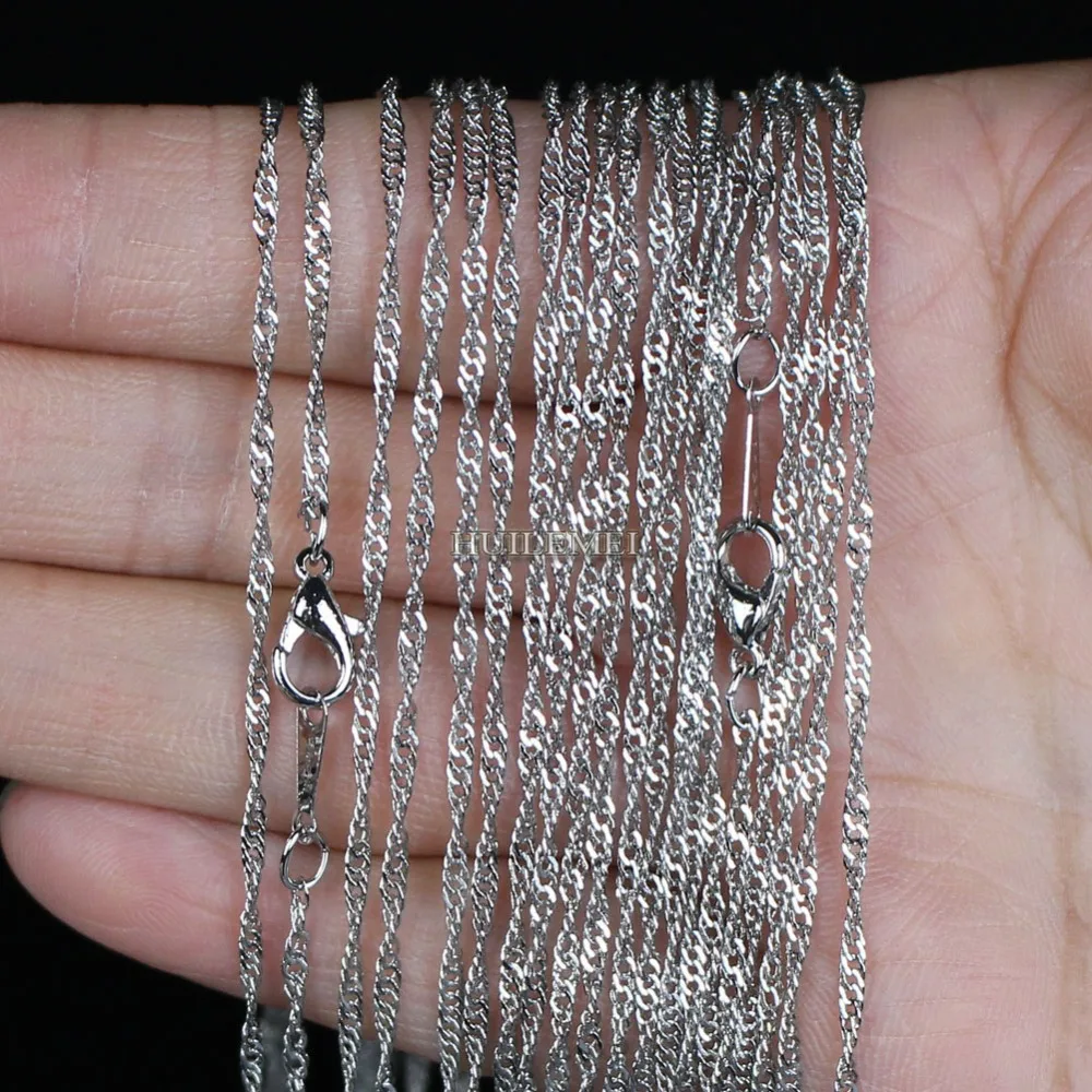 5Pcs Wholesale 16-30"Jewelry Lot 925 Silver "Water Wave" Chain Necklace Pendant 