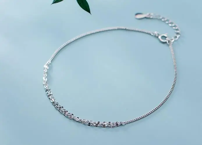 

Women's Authentic REAL. 925 Silver Sterling Round coin Anklet Bracelet Fine Jewelry GTLS909