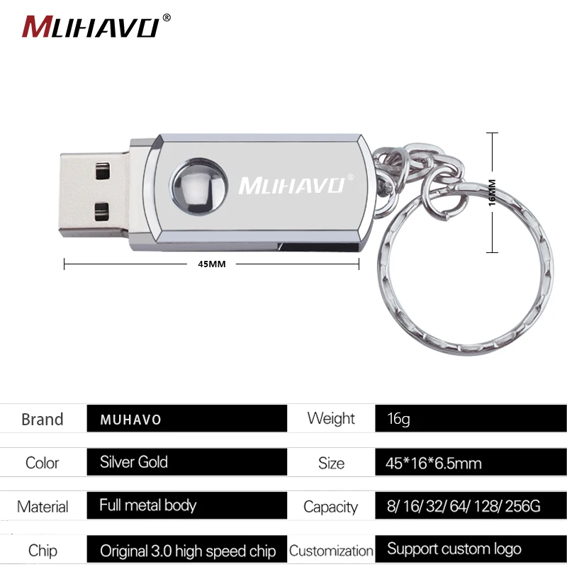 Металлический usb флеш накопитель 128 Гб 64 ГБ 32 16 вращающийся 8 4 2 0 с логотипом на