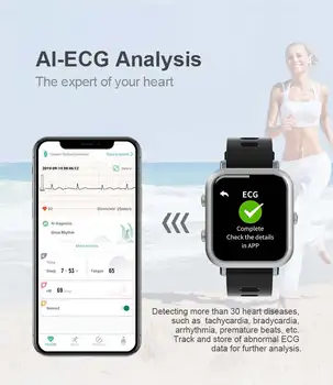 

smart watch Women Men kid For Android IOS Electronics Clock Wristband health blood Pressure Heart Rate Fitness Waterproof ECG