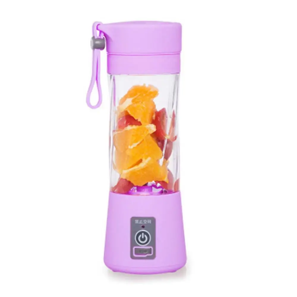 Портативная электрическая соковыжималка, USB перезаряжаемая автоматическая соковыжималка для овощей, фруктового сока, соковыжималка, блендер-миксер - Цвет: purple
