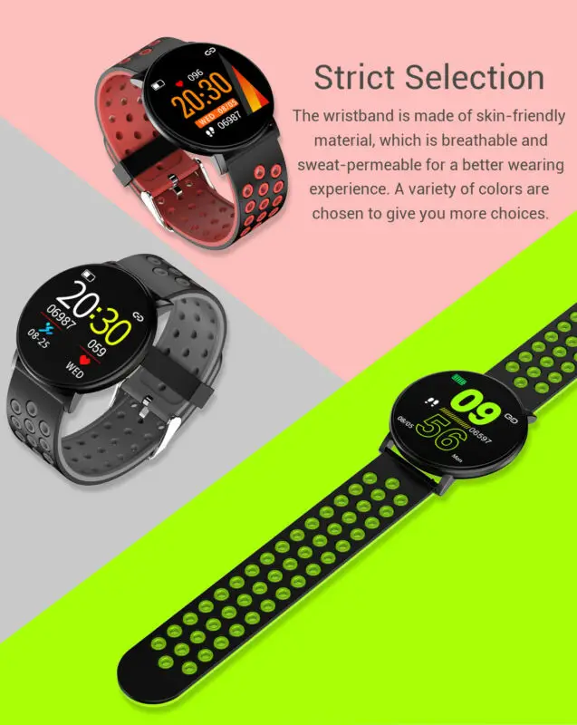 Price GEJIAN W8 IPS 2.5D Screen Custom Dial Dynamic Heart Rate Sport Message Push bluetooth Magnetic Dock Clamp Charger Smart Watch