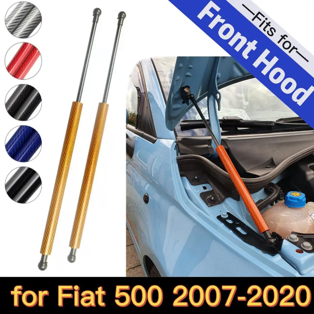 Puntoni Cofano Per Fiat 500 2007-2020 Ammortizzatore Cofano Anteriore Modifica Ammortizzatori Sollevatore A Molla Supporti Accessori In Fibra Di Carbo