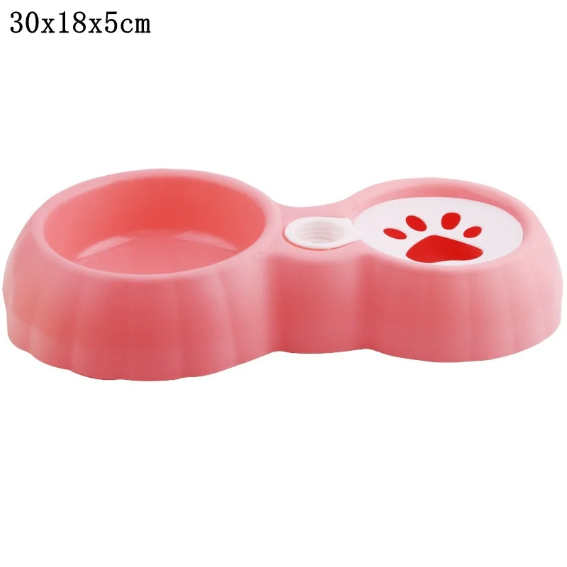 pink Non-wet mouth Миска для собак из нержавеющей стали, двойные миски для домашних животных, кормушка для собак, щенков, кошек, миски для кормления, защита от брызг - Цвет: pink Non-wet mouth