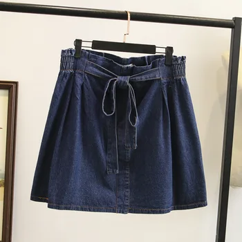 

Summer Women Denim Skirts Plus Size FAshion Bottoms Loose Female Saias Z8686